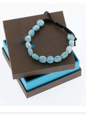 Marahlago Larimar Aegis bead bracelet lightweight and adjustable ~ New in box
